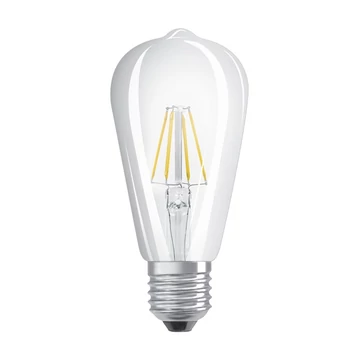 Osram Star átlátszó üveg búra/4,5W/470lm/2700K/E27 LED Edison körte izzó Osram Star átlátszó üveg búra/4,5W/470lm/2700K/E27 LED Edison körte izzó