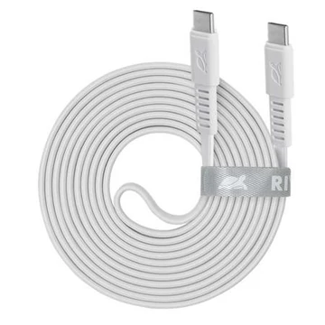 USB kábel, USB-C - USB-C, 2,1 m, RIVACASE "PS6005 W21", fehér USB kábel, USB-C - USB-C, 2,1 m, RIVACASE "PS6005 W21", fehér