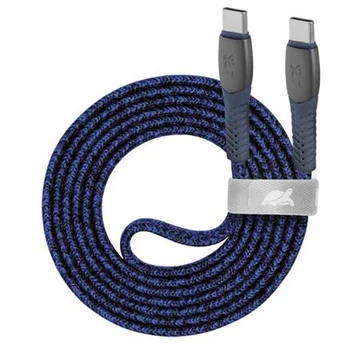 USB kábel, USB-C - USB-C, 1,2 m, RIVACASE "PS6105", kék USB kábel, USB-C - USB-C, 1,2 m, RIVACASE "PS6105", kék