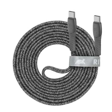 USB kábel, USB-C - USB-C, 2,1 m, RIVACASE "PS6105 GR21", szürke USB kábel, USB-C - USB-C, 2,1 m, RIVACASE "PS6105 GR21", szürke