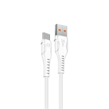 S-Link kábel - SL-X243 (3A, 12W, Gyorstöltés, Type-C, 100cm adat+töltőkábel, fehér)
