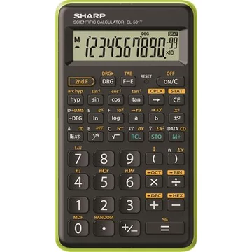 Számológép, tudományos, 146 funkció, SHARP "EL-501TBGR", zöld Számológép, tudományos, 146 funkció, SHARP "EL-501TBGR", zöld