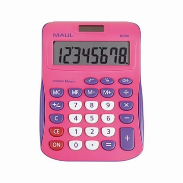 Számológép, asztali, 8 számjegy, MAUL "MJ 550", pink-lila Számológép, asztali, 8 számjegy, MAUL "MJ 550", pink-lila