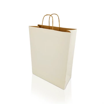 Sodrottfüles papírtáska 320x420mm 150mm talp L méret 200 db/doboz, h-Green fehér Sodrottfüles papírtáska 320x420mm 150mm talp L méret 200 db/doboz, h-Green fehér