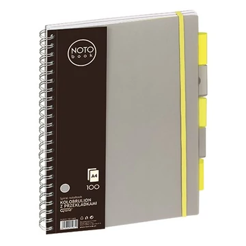 Spirálfüzet regiszteres GRAND A4 kockás 100 lapos szürke