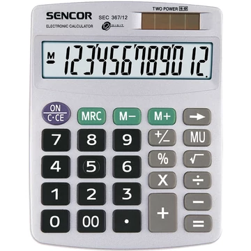Számológép asztali 12 számjegyű kijelző Sencor SEC367/12 szürke Számológép asztali 12 számjegyű kijelző Sencor SEC367/12 szürke