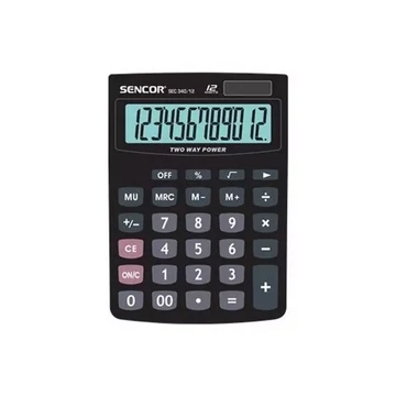 Számológép asztali 12 számjegyű kijelző Sencor SEC340/12 fekete Számológép asztali 12 számjegyű kijelző Sencor SEC340/12 fekete