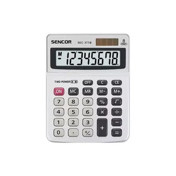 Számológép asztali 8 számjegyű kijelző Sencor SEC377/8 fehér Számológép asztali 8 számjegyű kijelző Sencor SEC377/8 fehér
