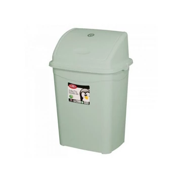 Szemetes kuka billenő fedéllel, műanyag, 9 literes, szürke, UP116