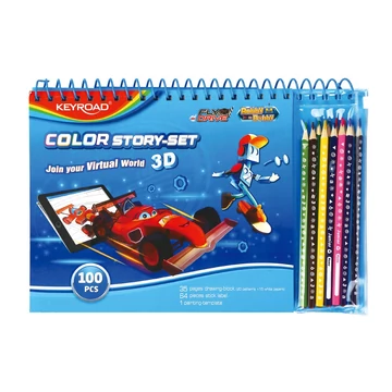 3D Színező készlet 12 darabos, fiúknak Keyroad Story Set vegyes színek