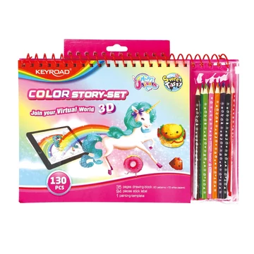 3D Színező készlet 12 darabos, lányoknak Keyroad Story Set vegyes színek