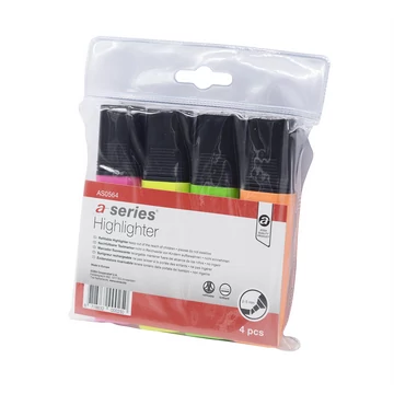 Szövegkiemelő 1-5mm, vágott hegyű,lapos test, A-Series 4-es készlet