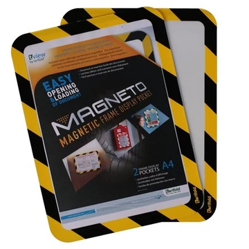 Mágneses tasak, mágneses háttal, A4, TARIFOLD "Magneto Safety", sárga-fekete, 2db/cs Mágneses tasak, mágneses háttal, A4, TARIFOLD "Magneto Safety", sárga-fekete, 2db/cs