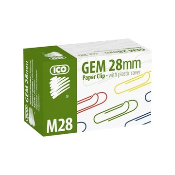 Gemkapocs, 28mm, ICO, színes, 100db/doboz Gemkapocs, 28mm, ICO, színes, 100db/doboz