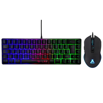 The G-Lab Gaming kit - 2 in 1 COMBO HYDROGEN B/HU (TKL billentyűzet, egér, 6200 DPI, RGB, USB-A, fekete, magyar)