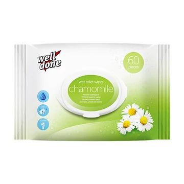 Toalettpapír nedves, 60 lap/csomag, Well Done Chamomile