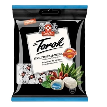 Töltött keménycukorka DR. TOROK eukaliptusszal és mentollal 75g
