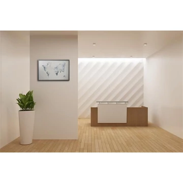 Üzenőtábla, ezüst, mágneses, 60x40 cm, fekete fa keret, VICTORIA, "Világtérkép"