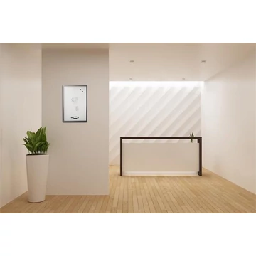 Üzenőtábla, ezüst, mágneses, 60x40 cm, fekete fa keret, VICTORIA, "Travel"