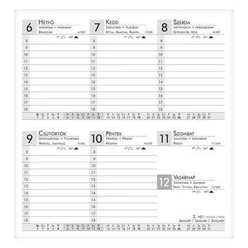 Zsebnaptár ALISCA Rebel varrott fekvő fehér lapos kék 2026. Zsebnaptár ALISCA Rebel varrott fekvő fehér lapos kék 2026.