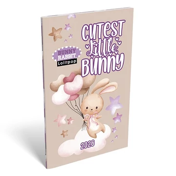Zsebnaptár LIZZY CARD A/6 heti papírborítós Lollipop bunny rabbit 2026. Zsebnaptár LIZZY CARD A/6 heti papírborítós Lollipop bunny rabbit 2026.