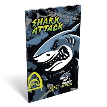 Zsebnaptár LIZZY CARD A/6 heti papírborítós Shark attack 2026. Zsebnaptár LIZZY CARD A/6 heti papírborítós Shark attack 2026.
