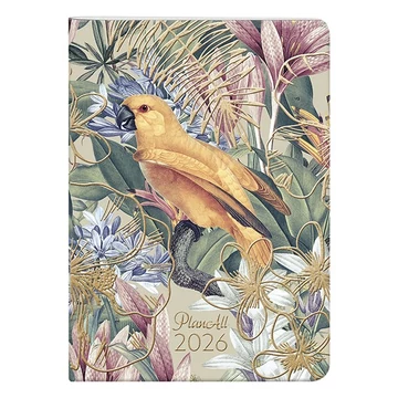 Zsebnaptár PLANALL B/6 heti álló fehér lapos aranyozott Parrot 2026. Zsebnaptár PLANALL B/6 heti álló fehér lapos aranyozott Parrot 2026.