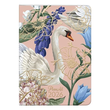 Zsebnaptár PLANALL B/6 heti álló fehér lapos aranyozott Swan 2026. Zsebnaptár PLANALL B/6 heti álló fehér lapos aranyozott Swan 2026.