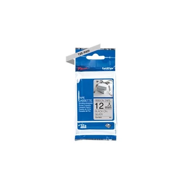 Brother TZe-R931 selyem szövet P-touch szalag (12mm) Black on Silver - 4m