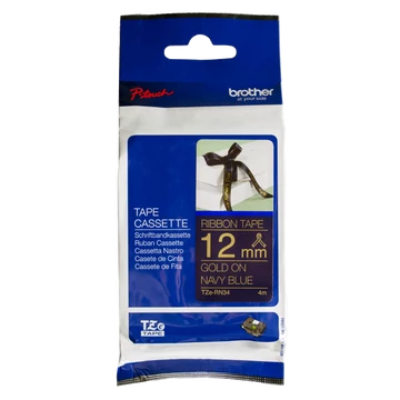 Brother TZE-RN34 selyem szövet P-touch szalag (12mm) Gold on Navy Blue - 4m