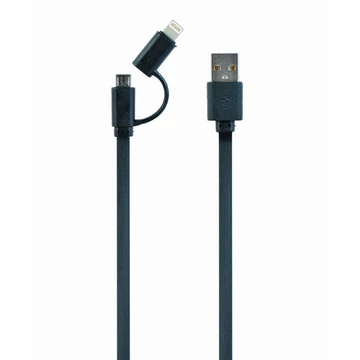 Gembird CC-USB2-AMLM2-1M USB Lightning charging combo cable 1m Black Gembird CC-USB2-AMLM2-1M USB Lightning charging combo cable 1m Black