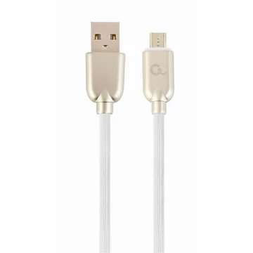 Gembird CC-USB2R-AMmBM-2M-W microUSB Premium rubber charging and data cable 2m White Gembird CC-USB2R-AMmBM-2M-W microUSB Premium rubber charging and data cable 2m White