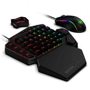 Redragon K585 One-handed RGB Gaming Keyboard Blue Switch and M721-Pro Mouse Combo with GA200 Converter for Xbox One/PS4/