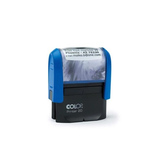 Bélyegző, COLOP "Printer 20" kék ház/fekete párna