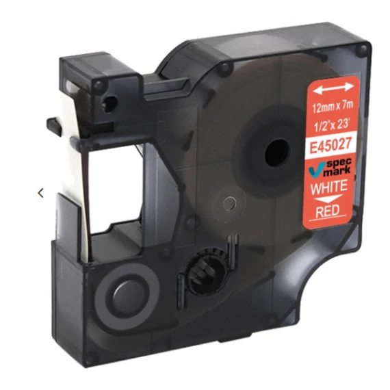 FOR USE DYMO D1 45027 12mm x 7 m piros-fehér /FU/