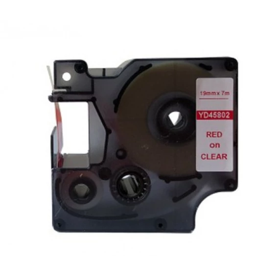 FOR USE DYMO D1 45802 19mm x 7m átlátszó-piros /FU/