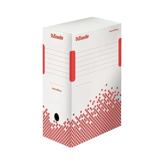 Archiválódoboz, A4, 150 mm, újrahasznosított karton, ESSELTE "Speedbox", fehér