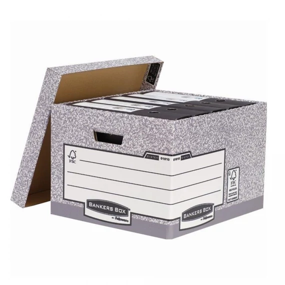 Archiválókonténer, karton, nagy, "BANKERS BOX® SYSTEM by FELLOWES®", 10db/cs