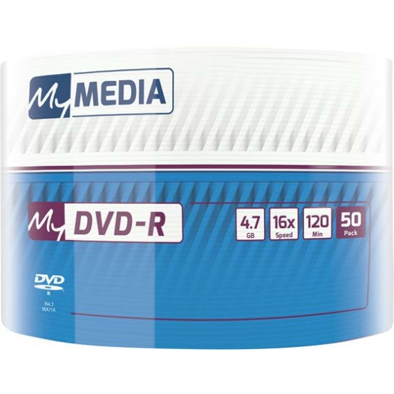 DVD-R lemez, 4,7 GB, 16x, 50 db, zsugor csomagolás, MYMEDIA (by VERBATIM)