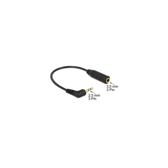 DeLock Audio Cable Stereo jack 2,5mm 3 pin male angled > Stereo jack 3,5mm 3 pin female
