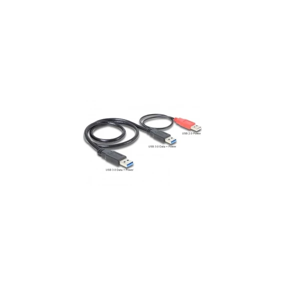 DeLock Cable USB 3.0 type A male + USB type A male > USB 3.0 type A male Black