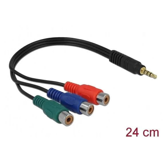 DeLock Cable 3x RCA female > Stereo plug 3.5mm 4 pin
