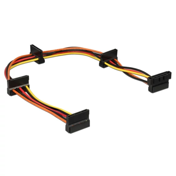 DeLock Power SATA 15 pin plug > 4x SATA 15 pin receptacle 40 cm multicolour cable