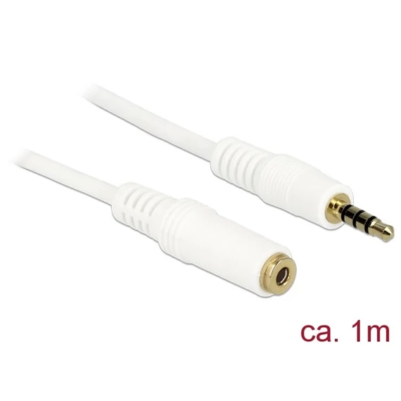 DeLock Extension Cable Audio Stereo Jack 3.5 mm male / female IPhone 4 pin 1m