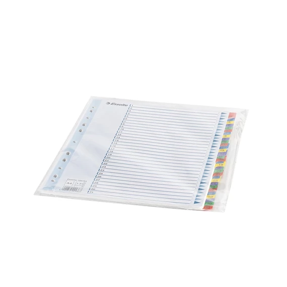 Regiszter, karton, A4, 1-31, ESSELTE "Mylar"