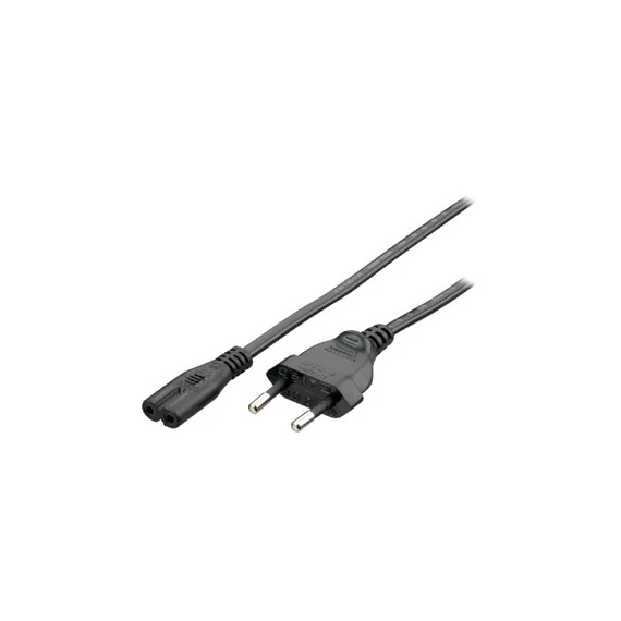 Hálózati tápkábel, notebookhoz, nem földelt, C7, 1,8 m, EQUIP