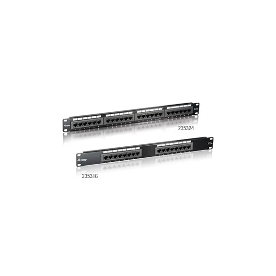 Equip Patch panel - 235324 (24 port, Cat5e, 1U, fekete)