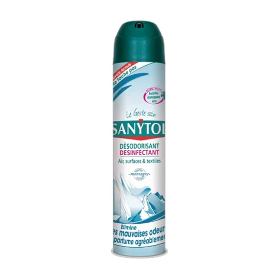 Légfrissítő, fertőtlenítő, 300 ml, SANYTOL, hegyi levegő