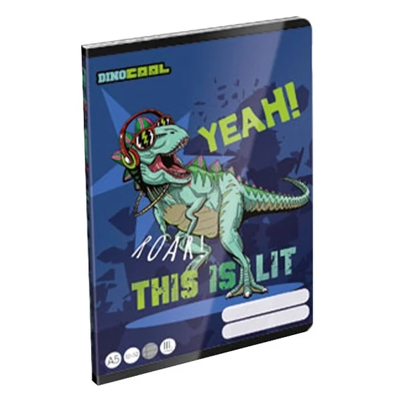 Füzet LIZZY CARD A5 32 lapos vonalas 12-32 III.osztályos Dino Cool Dino Roar
