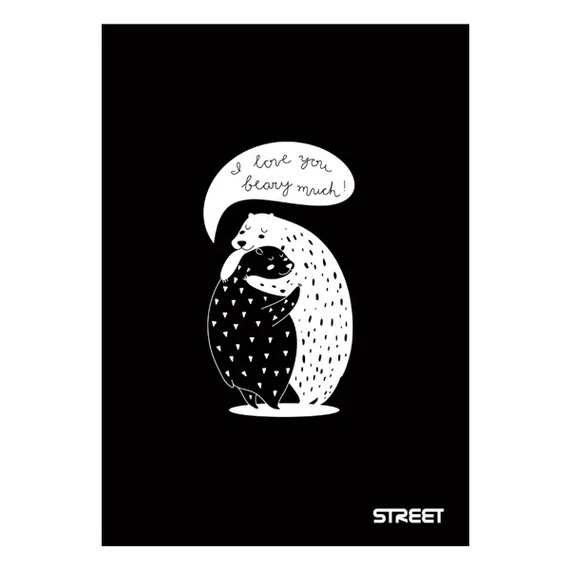 Füzet STREET Black&White A4 54 lapos vonalas